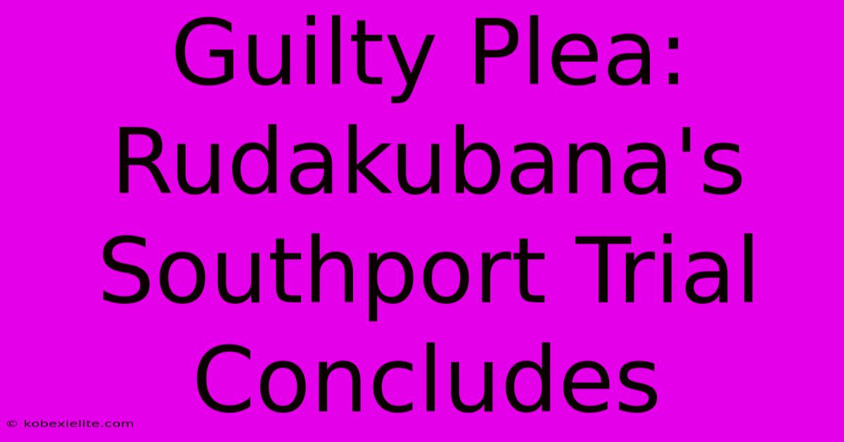 Guilty Plea: Rudakubana's Southport Trial Concludes