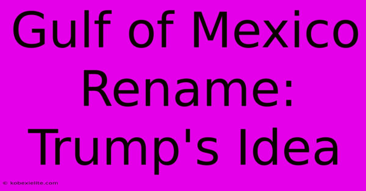 Gulf Of Mexico Rename: Trump's Idea