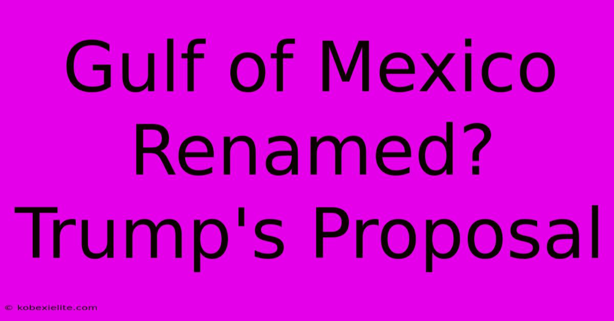 Gulf Of Mexico Renamed? Trump's Proposal