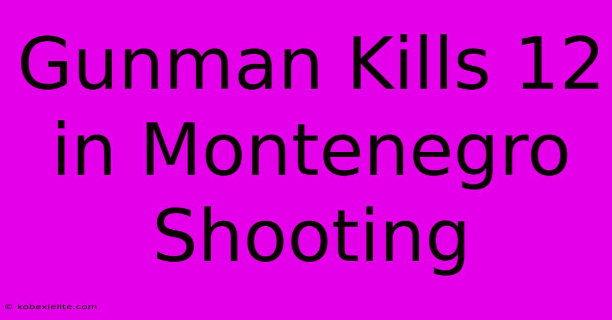 Gunman Kills 12 In Montenegro Shooting