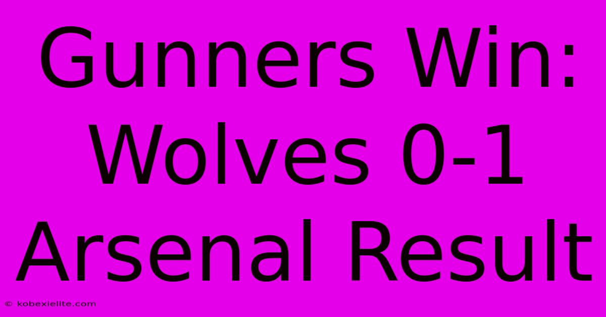 Gunners Win: Wolves 0-1 Arsenal Result