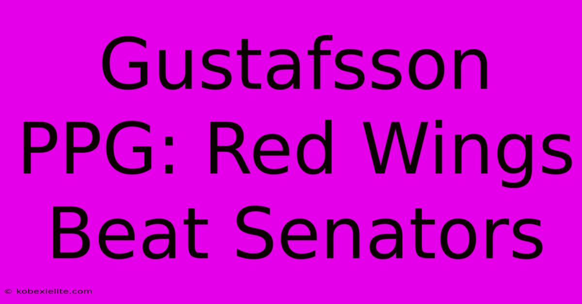 Gustafsson PPG: Red Wings Beat Senators