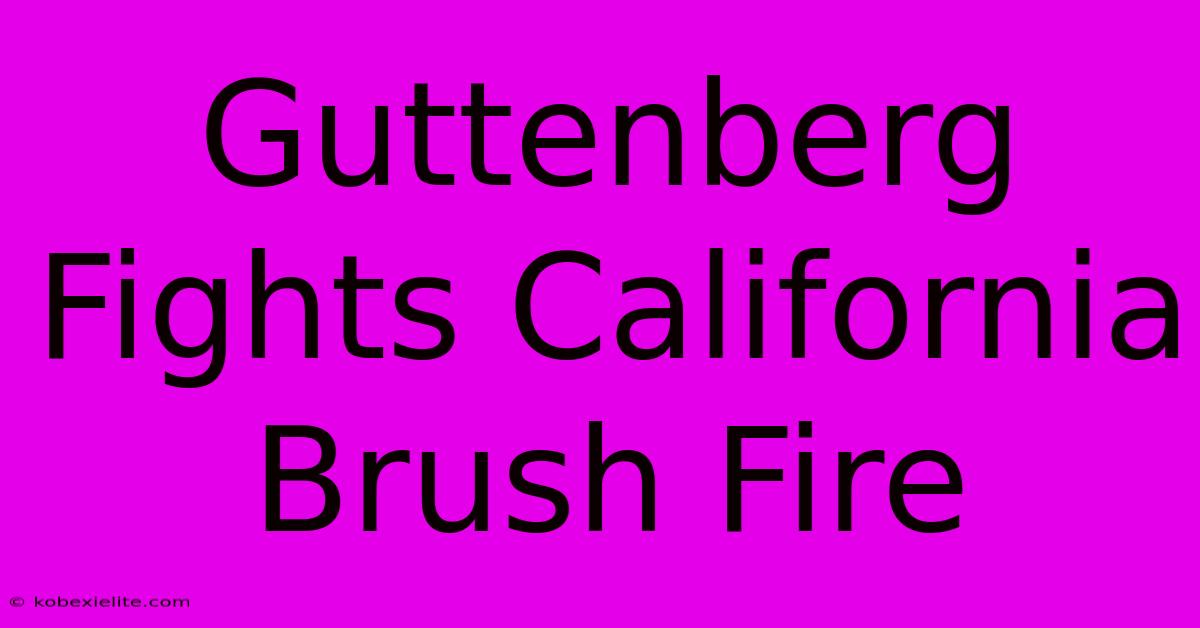 Guttenberg Fights California Brush Fire