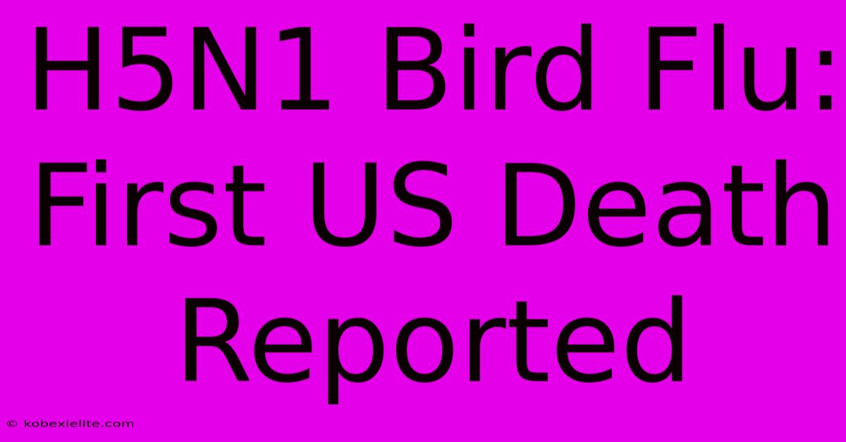 H5N1 Bird Flu: First US Death Reported