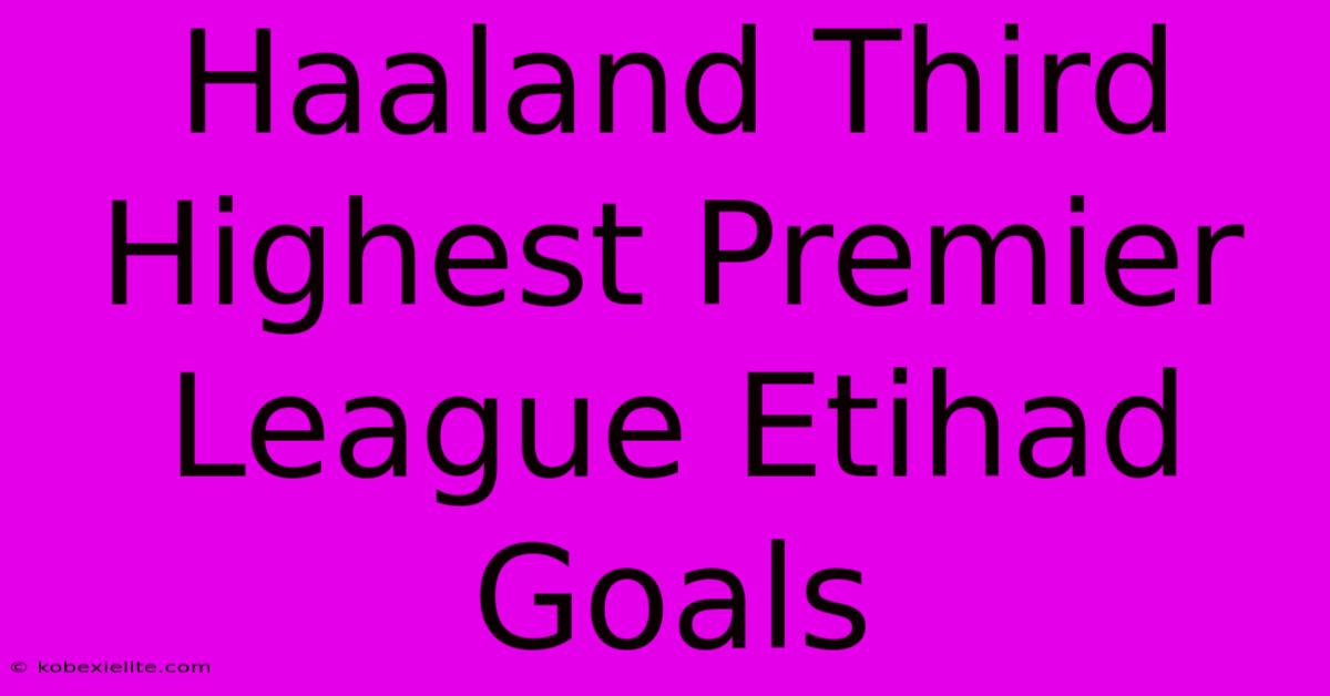 Haaland Third Highest Premier League Etihad Goals