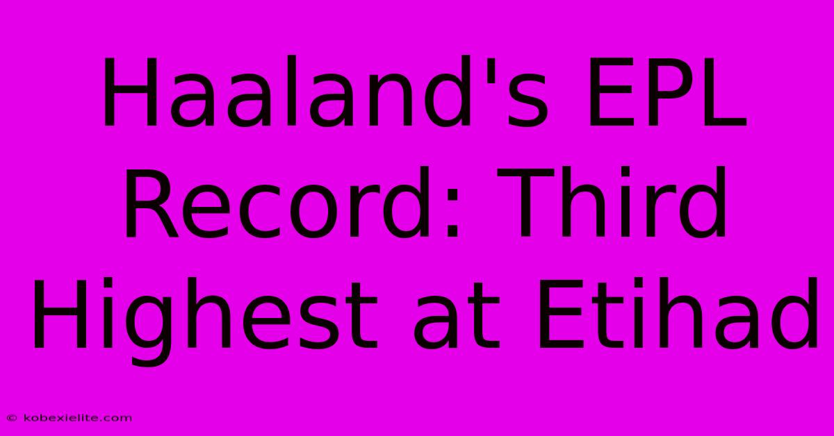 Haaland's EPL Record: Third Highest At Etihad