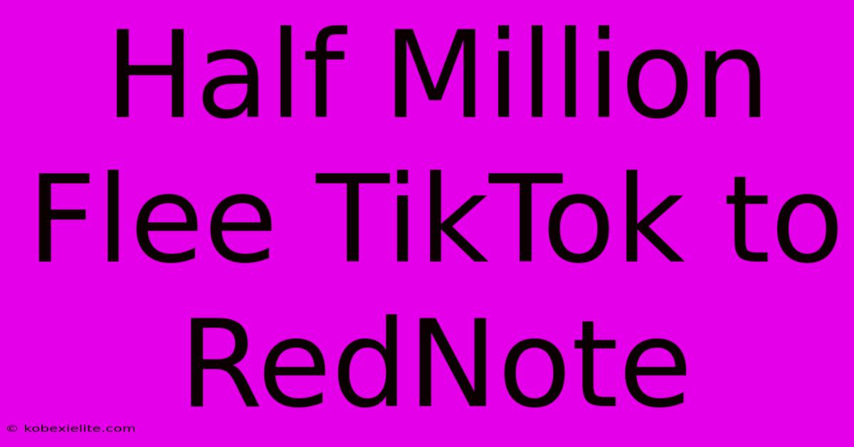 Half Million Flee TikTok To RedNote