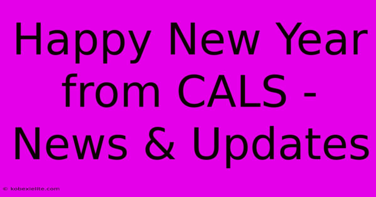 Happy New Year From CALS - News & Updates