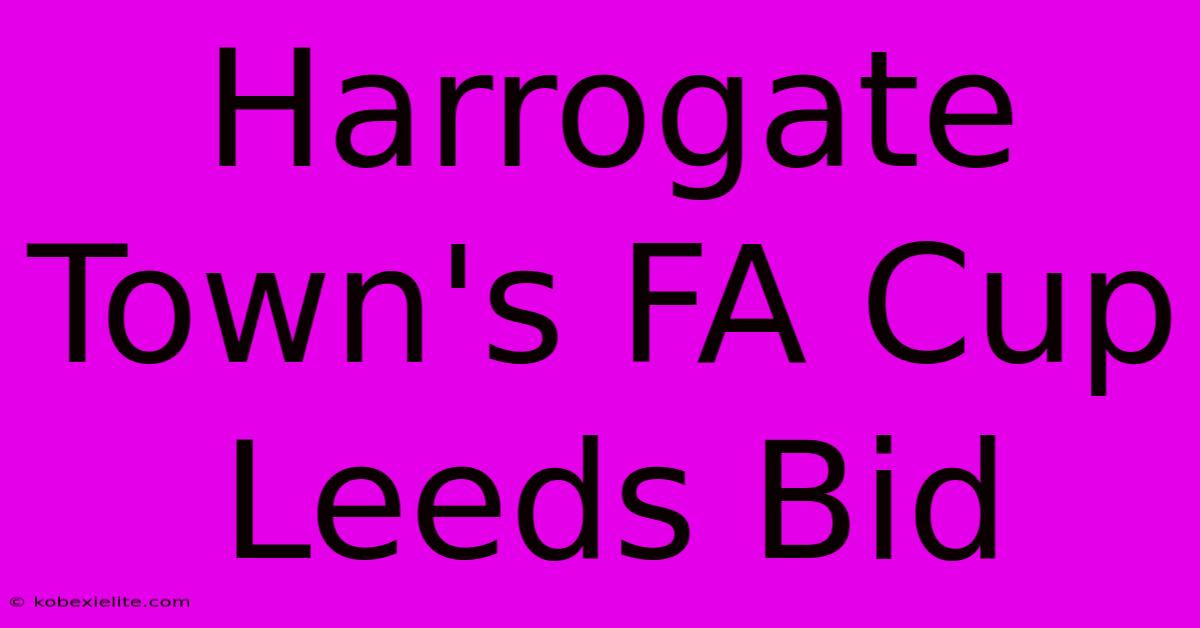 Harrogate Town's FA Cup Leeds Bid