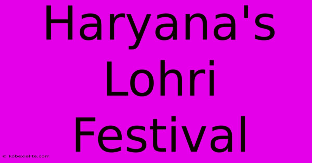 Haryana's Lohri Festival