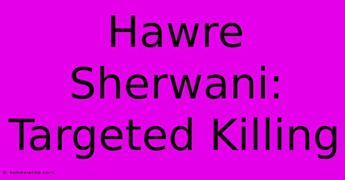 Hawre Sherwani: Targeted Killing