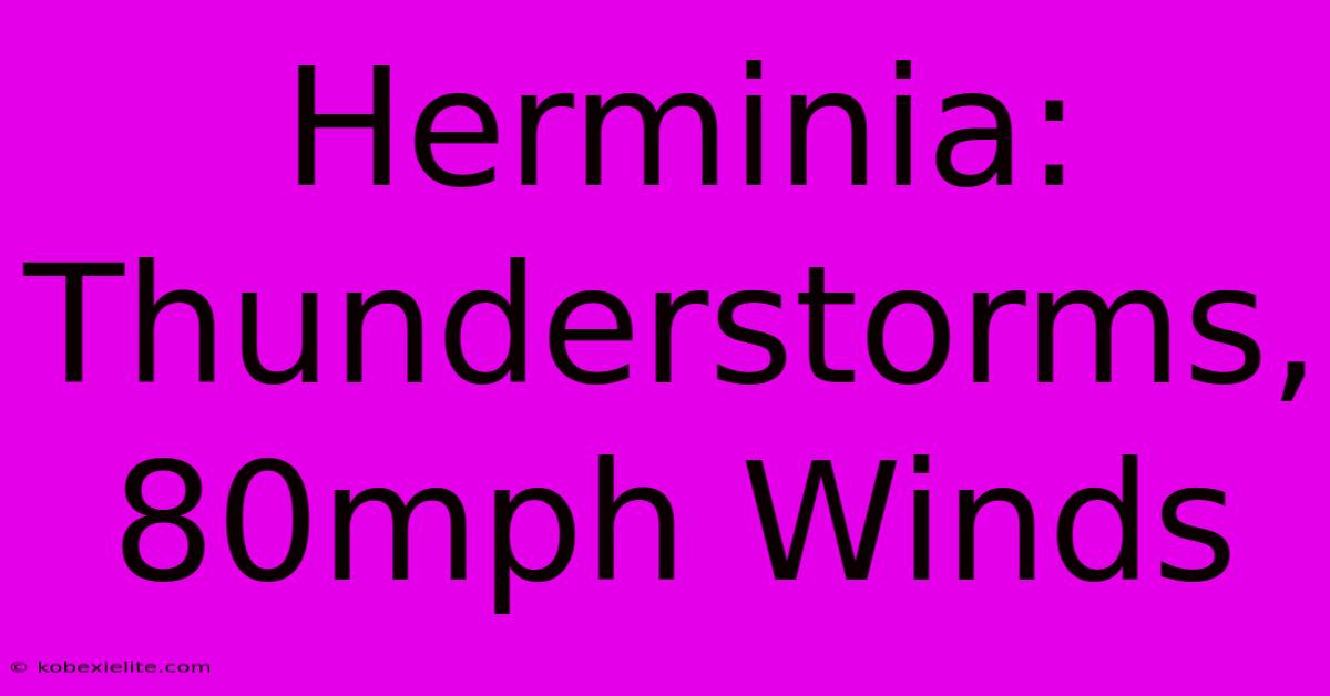 Herminia: Thunderstorms, 80mph Winds