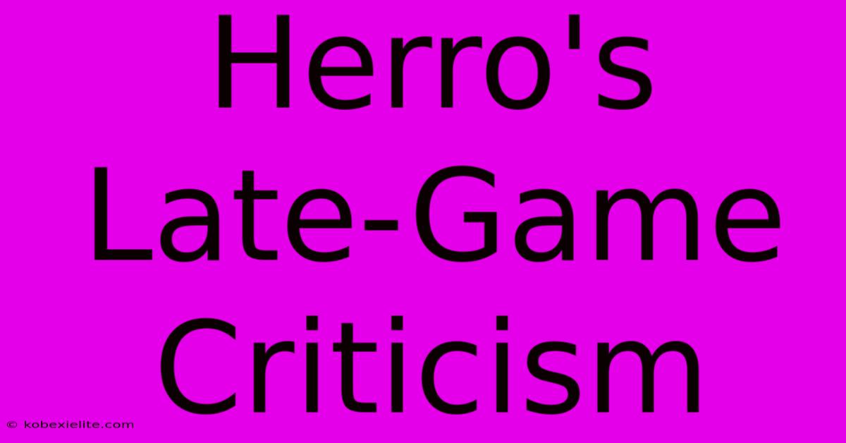 Herro's Late-Game Criticism