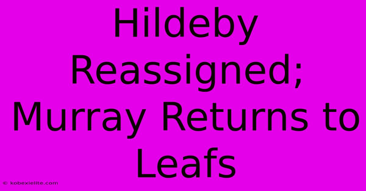 Hildeby Reassigned; Murray Returns To Leafs