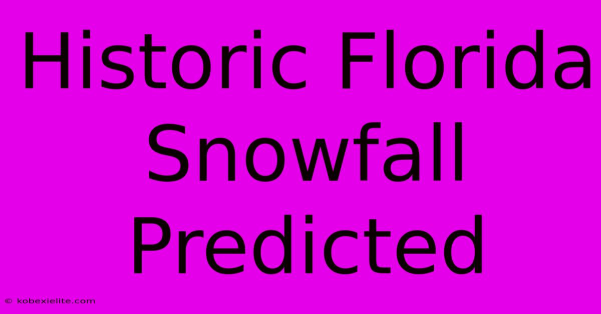 Historic Florida Snowfall Predicted