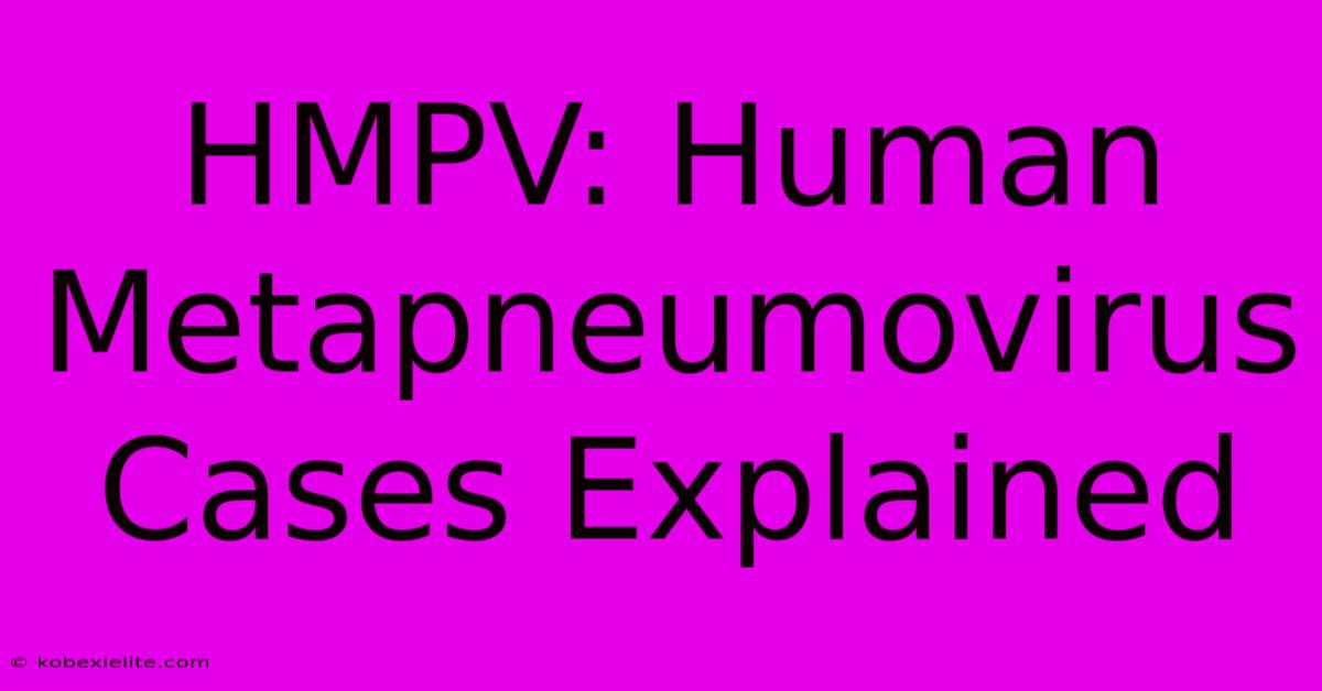 HMPV: Human Metapneumovirus Cases Explained