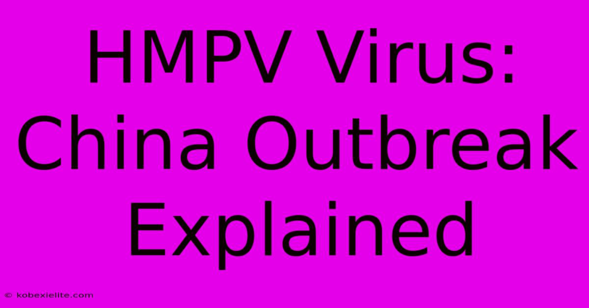 HMPV Virus: China Outbreak Explained