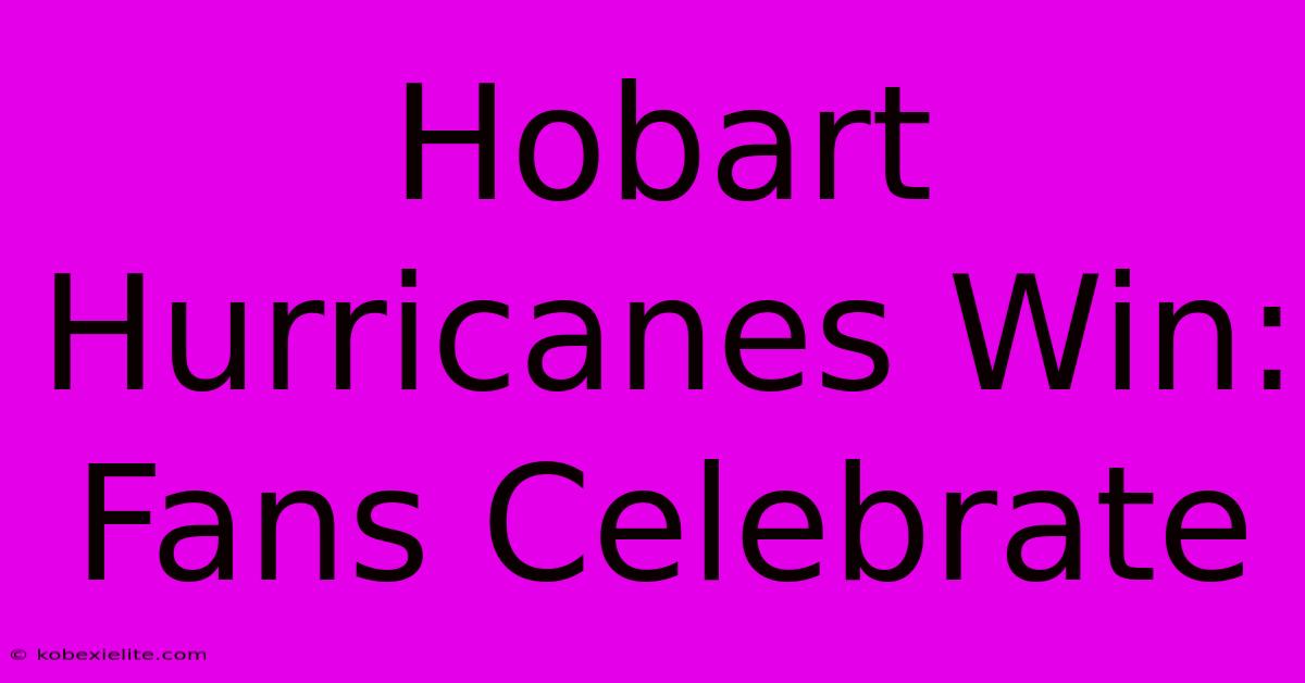 Hobart Hurricanes Win: Fans Celebrate