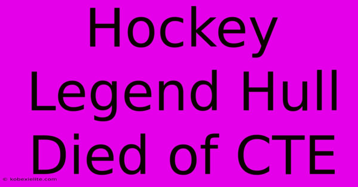 Hockey Legend Hull Died Of CTE