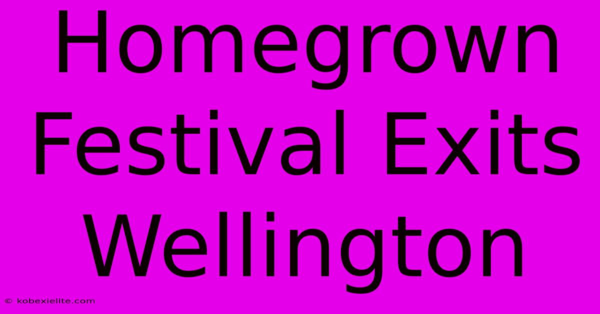 Homegrown Festival Exits Wellington