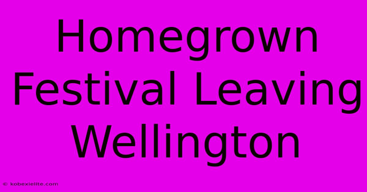 Homegrown Festival Leaving Wellington