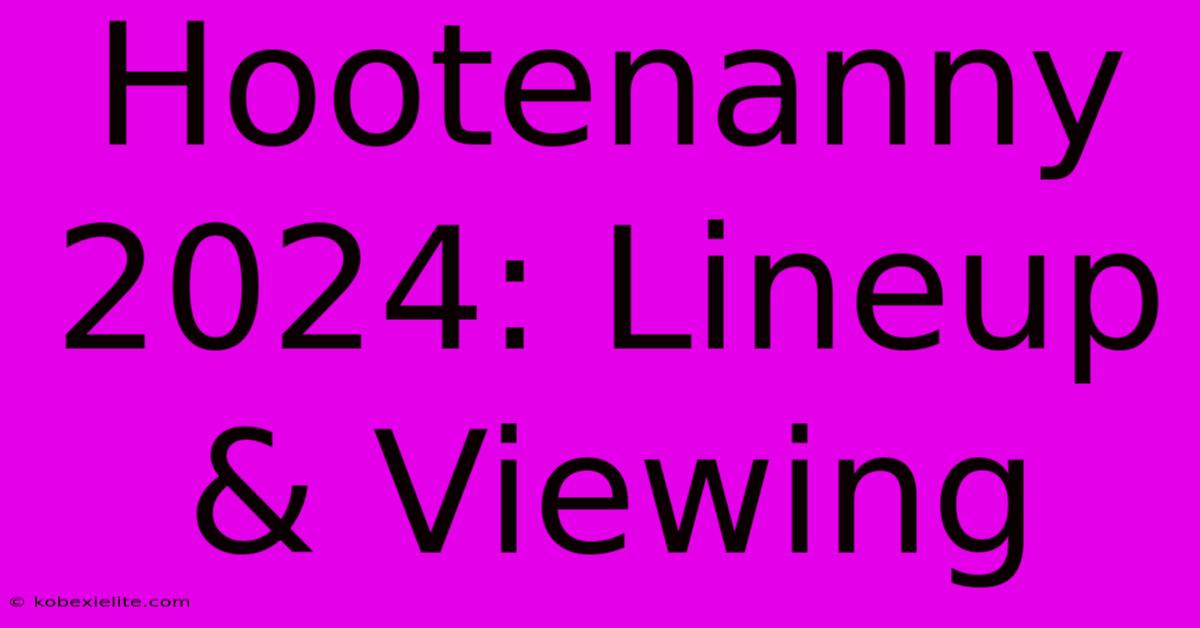 Hootenanny 2024: Lineup & Viewing