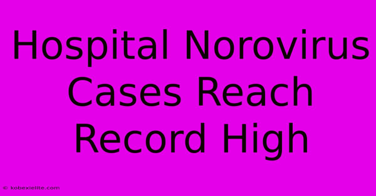 Hospital Norovirus Cases Reach Record High