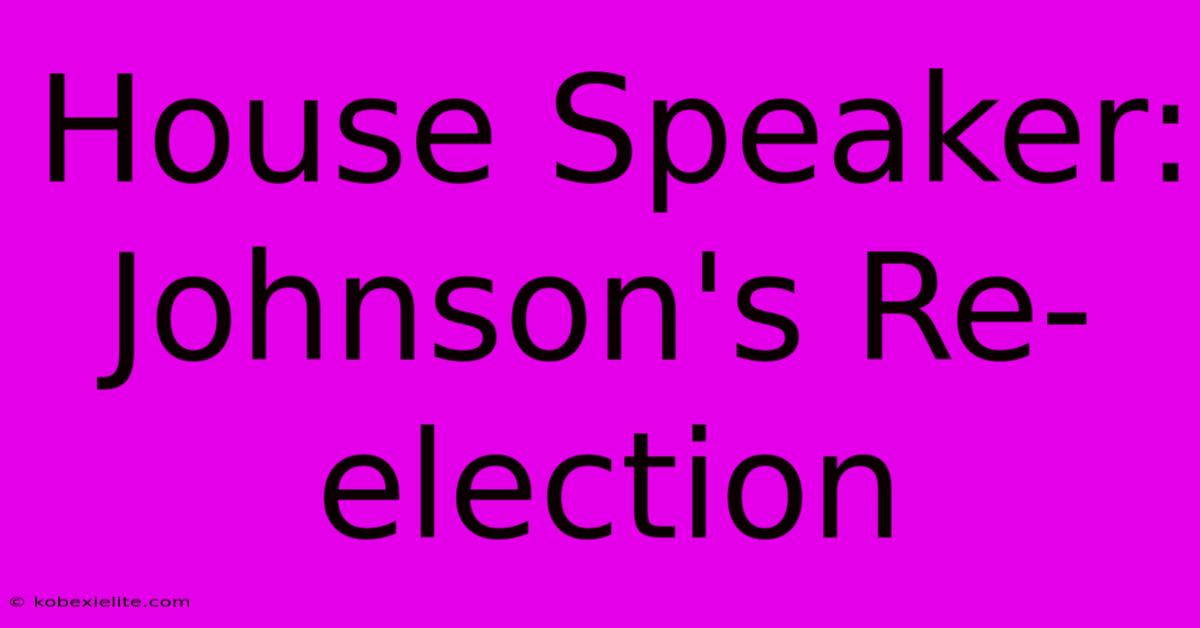 House Speaker: Johnson's Re-election