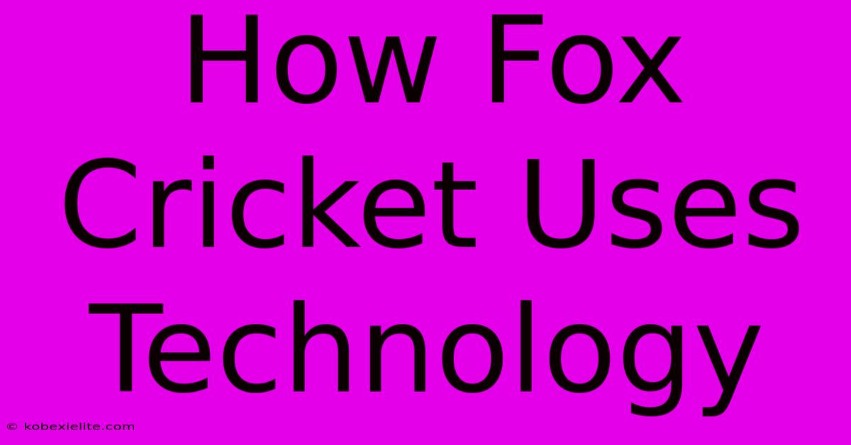 How Fox Cricket Uses Technology