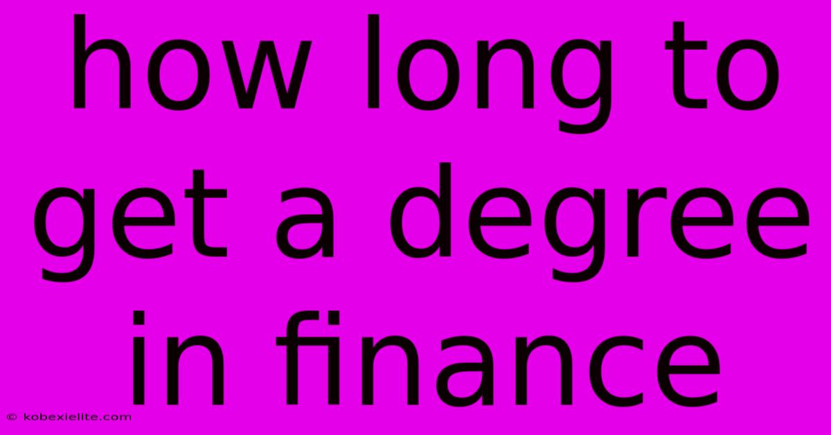 How Long To Get A Degree In Finance How Long To Get A Degree In Finance