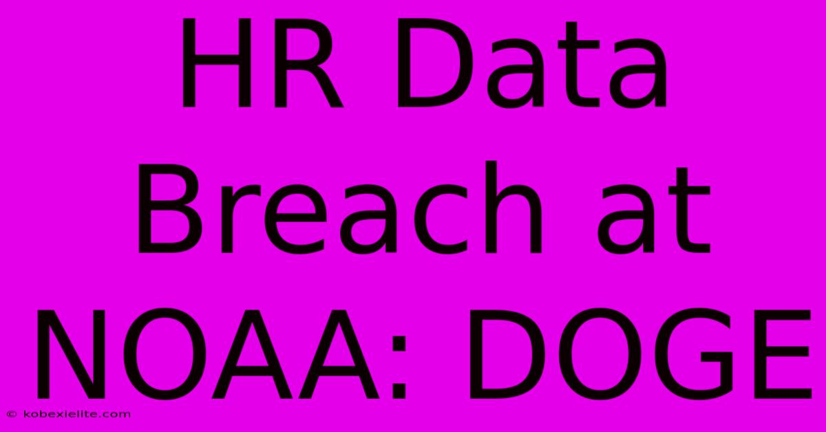 HR Data Breach At NOAA: DOGE