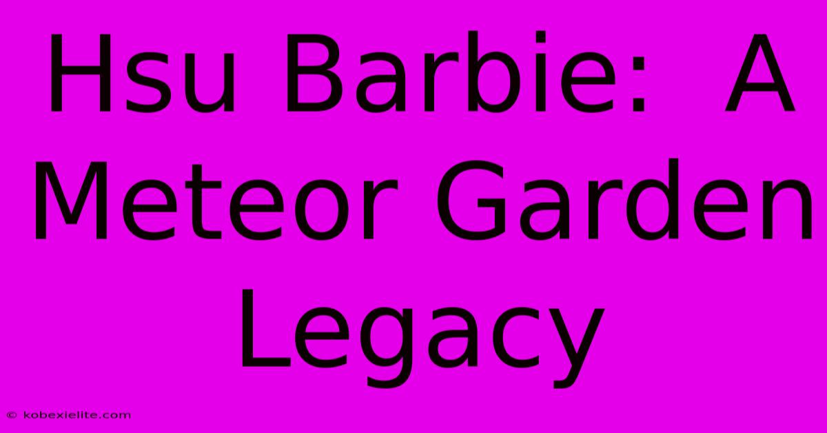 Hsu Barbie:  A Meteor Garden Legacy