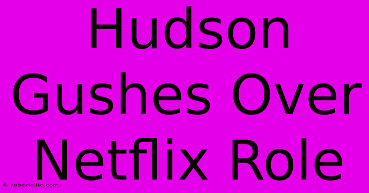 Hudson Gushes Over Netflix Role