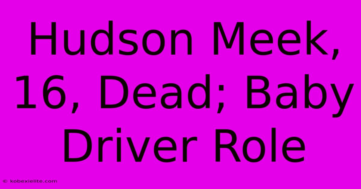 Hudson Meek, 16, Dead; Baby Driver Role