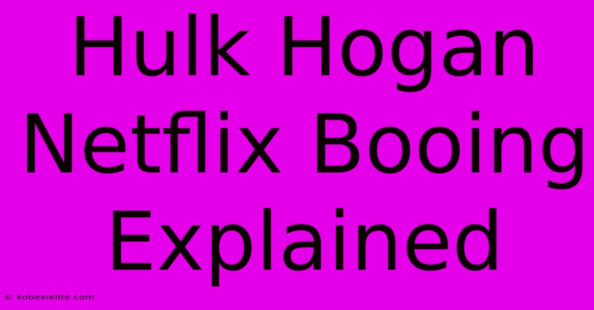 Hulk Hogan Netflix Booing Explained