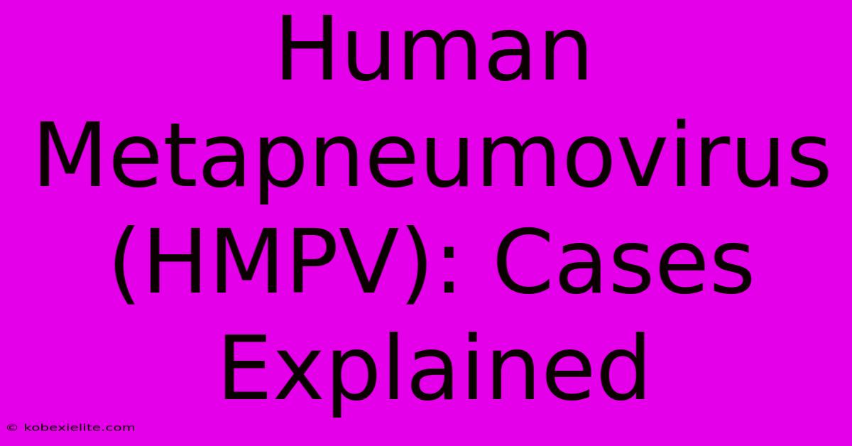 Human Metapneumovirus (HMPV): Cases Explained