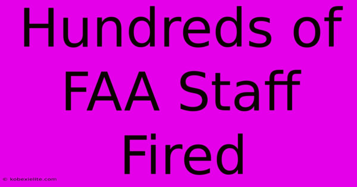 Hundreds Of FAA Staff Fired