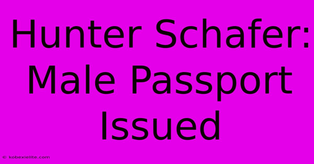 Hunter Schafer: Male Passport Issued