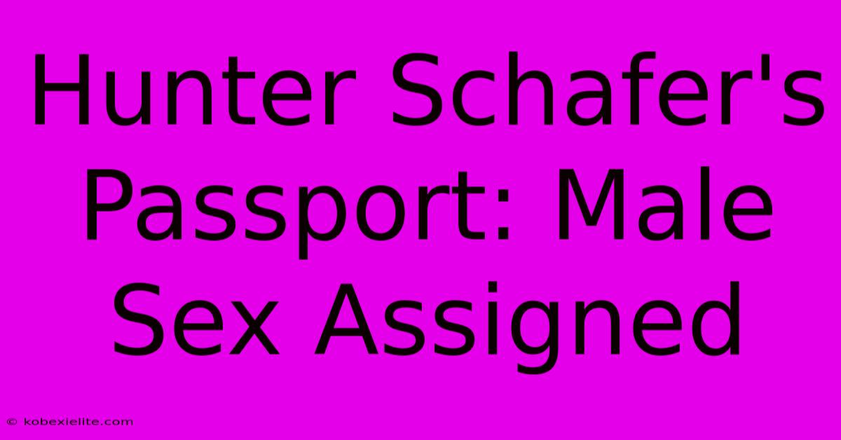 Hunter Schafer's Passport: Male Sex Assigned