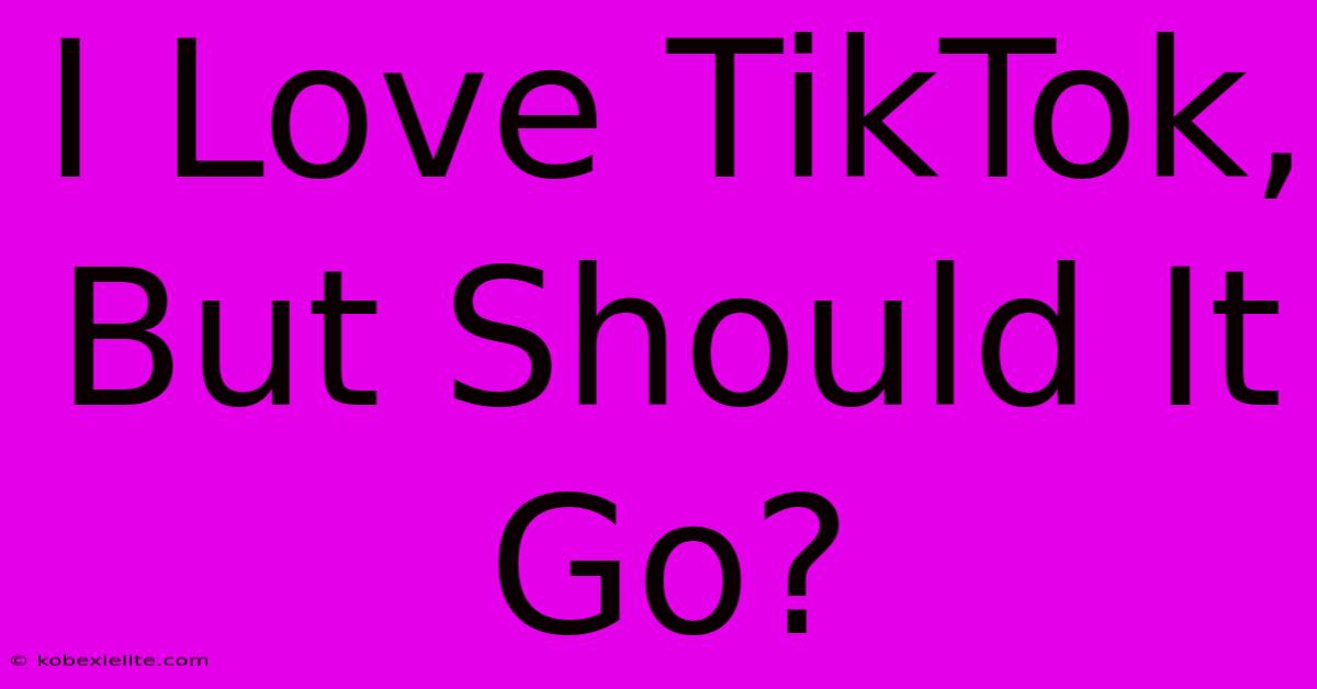 I Love TikTok, But Should It Go?