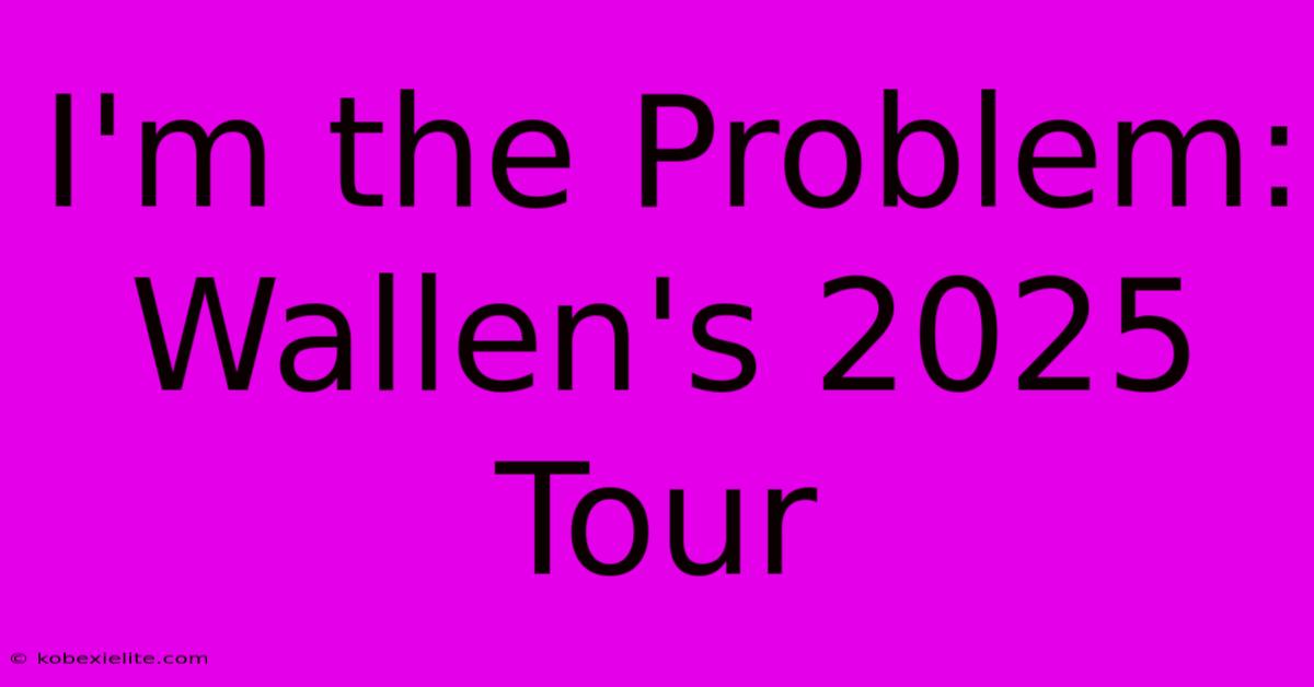 I'm The Problem: Wallen's 2025 Tour