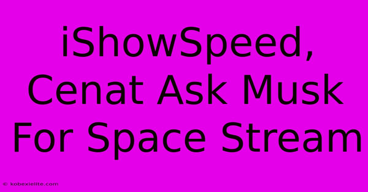 IShowSpeed, Cenat Ask Musk For Space Stream IShowSpeed, Cenat Ask Musk For Space Stream