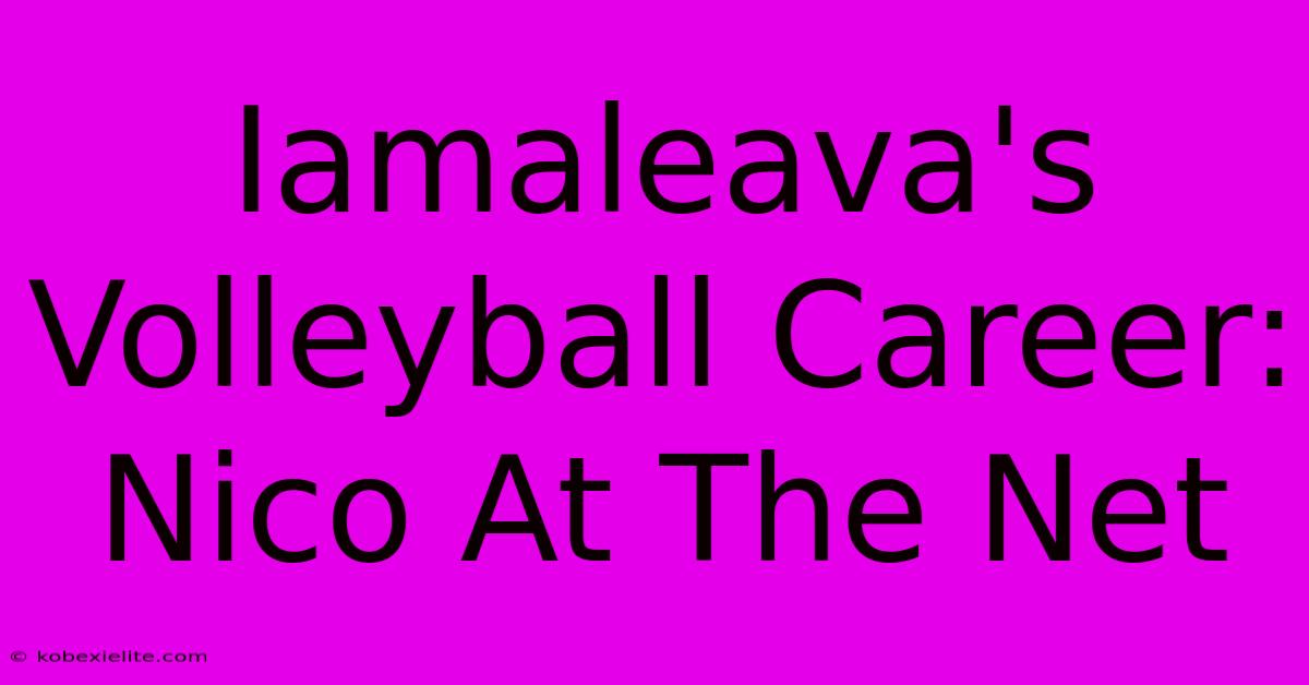 Iamaleava's Volleyball Career: Nico At The Net