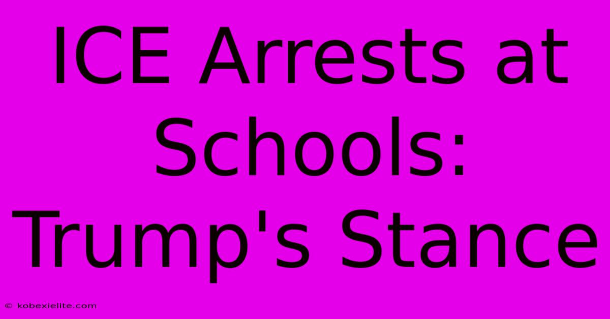 ICE Arrests At Schools: Trump's Stance