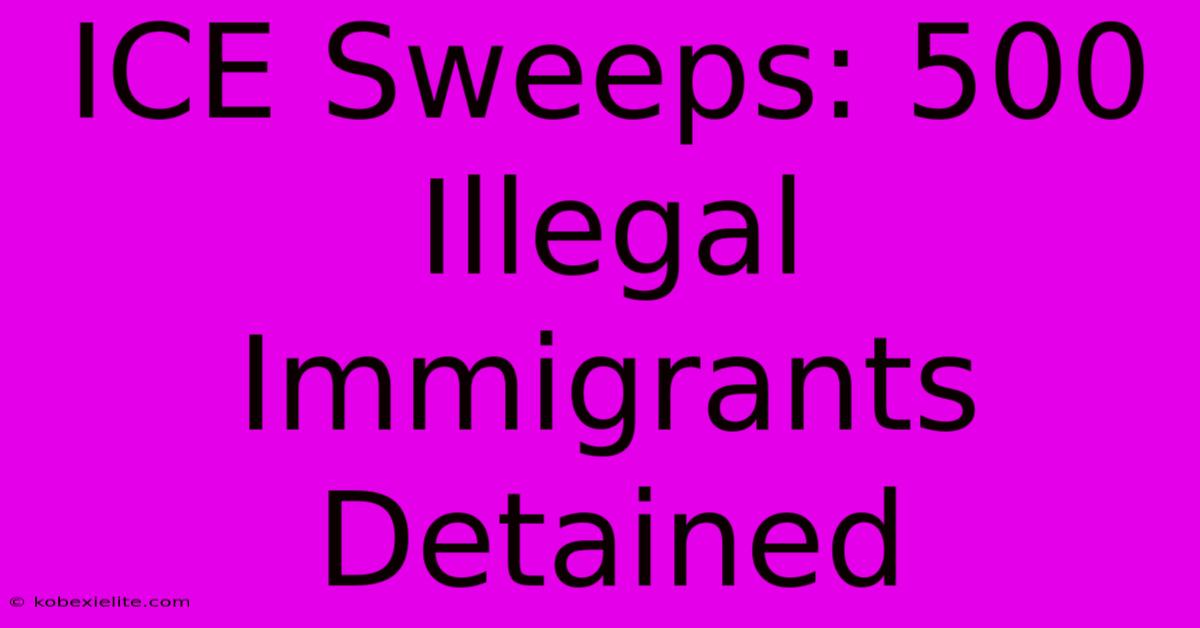 ICE Sweeps: 500 Illegal Immigrants Detained