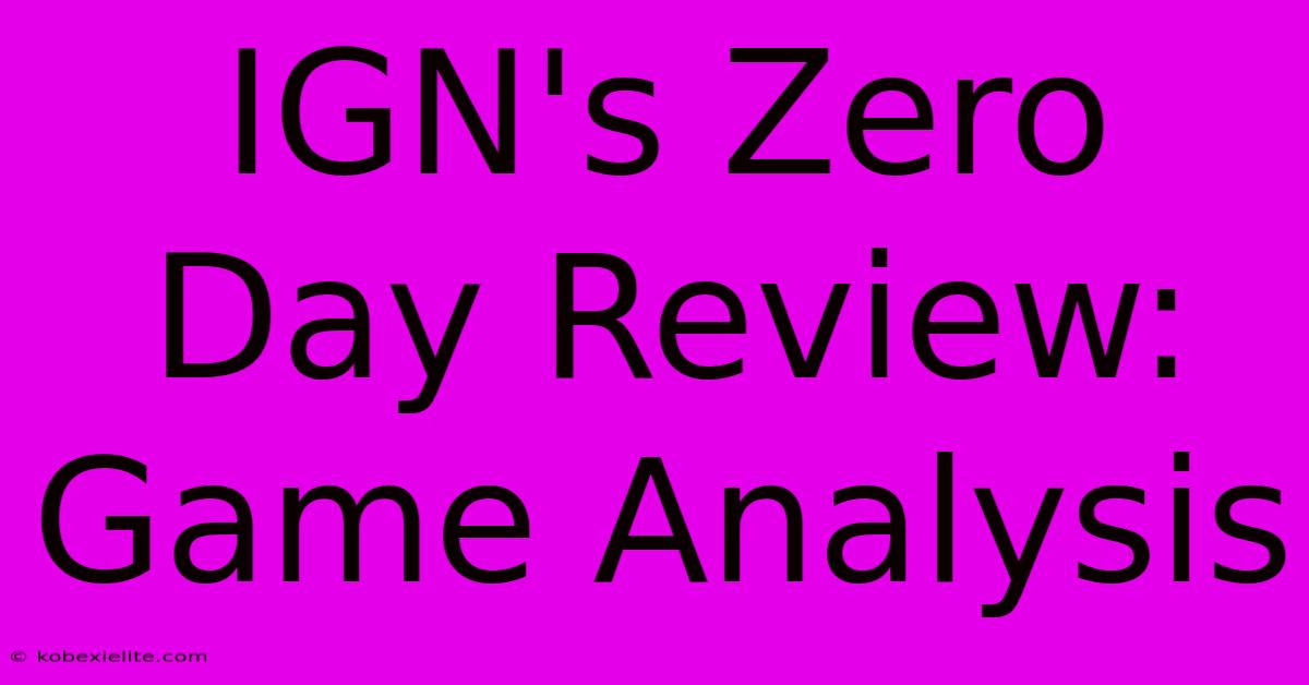 IGN's Zero Day Review: Game Analysis