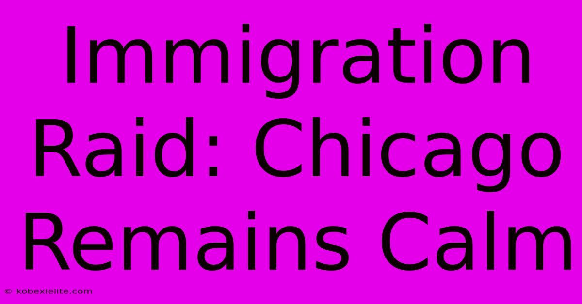 Immigration Raid: Chicago Remains Calm