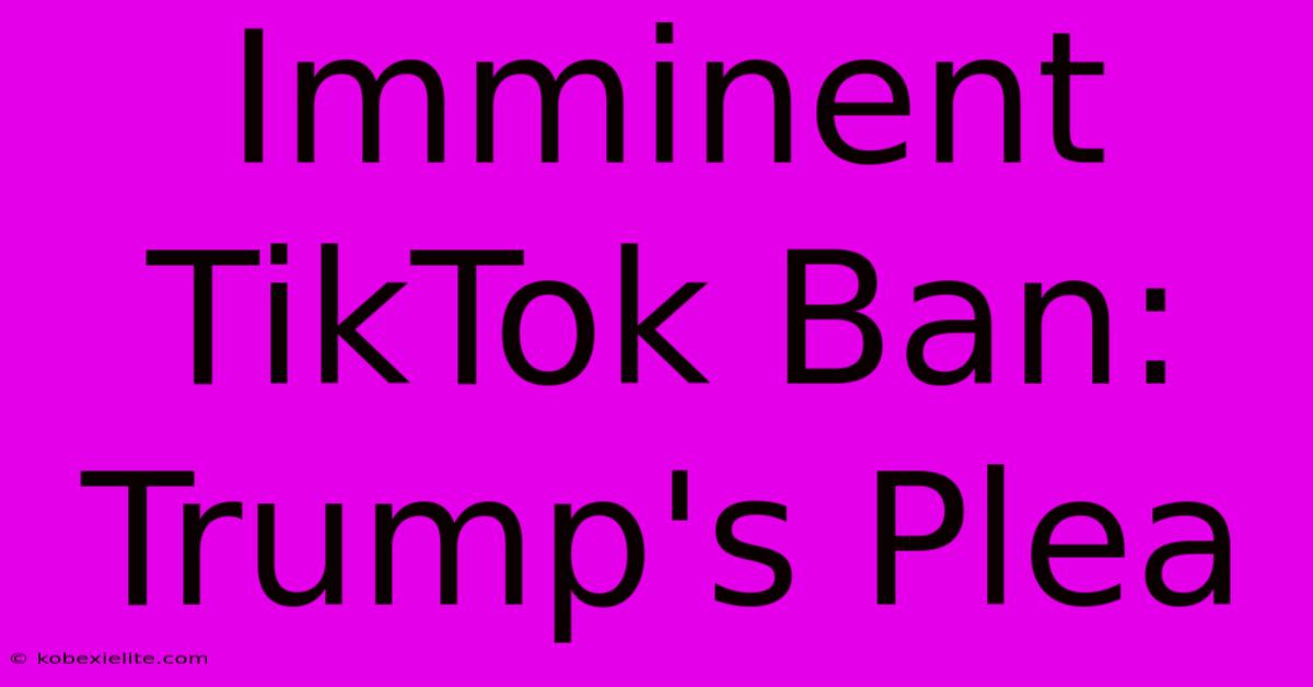 Imminent TikTok Ban: Trump's Plea