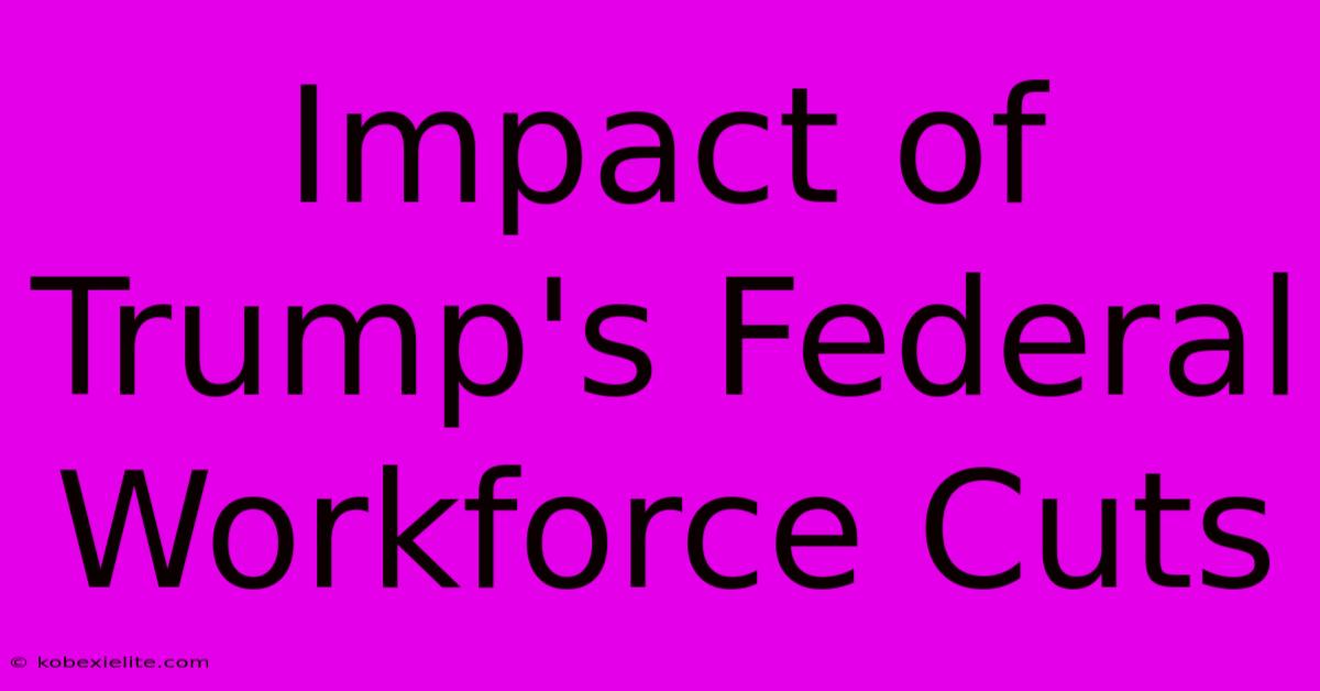 Impact Of Trump's Federal Workforce Cuts