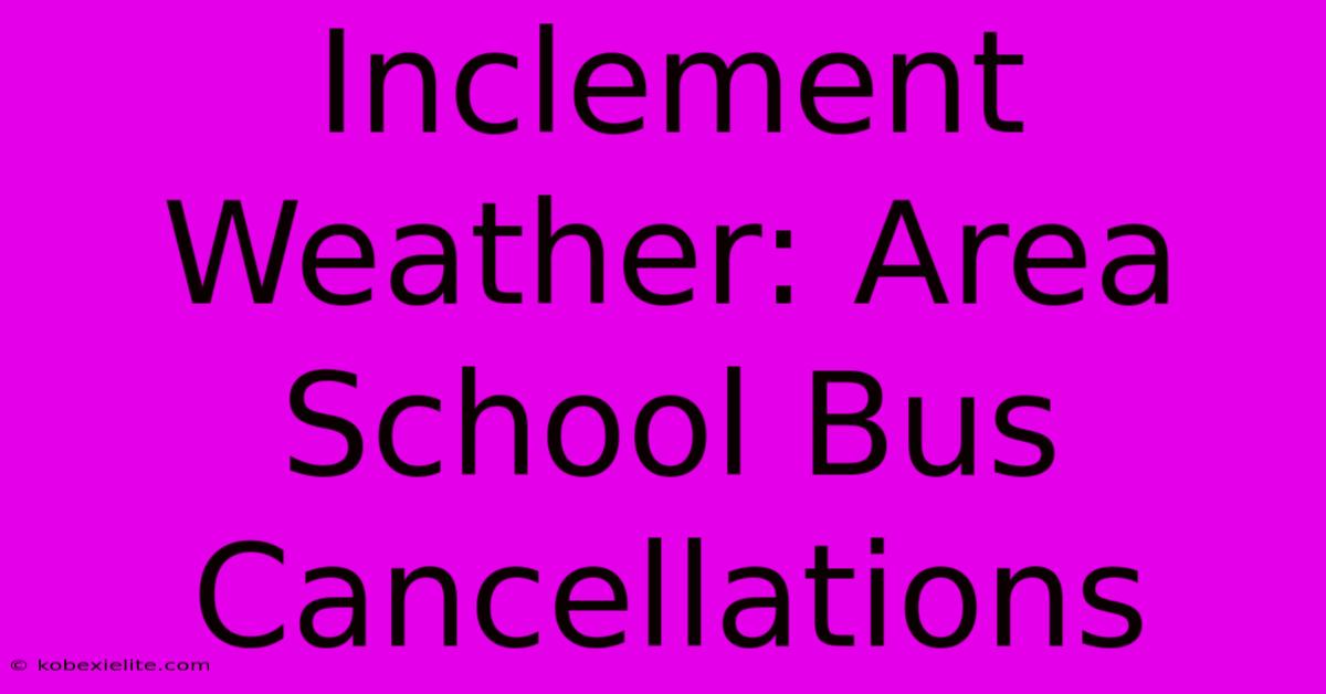 Inclement Weather: Area School Bus Cancellations